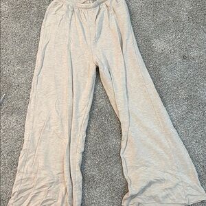 Aerie Cream Casual Wide-Leg Bottoms